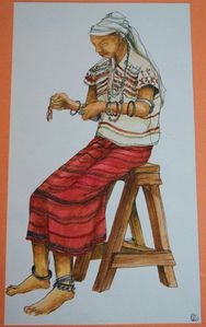 Femme de tribu Thailande 20 x 11 90€ 1986