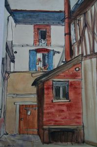 Cour du vieux Paris 33x20 100€ 1975