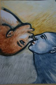 Le baiser de l'ange 29x20 100€ 1990