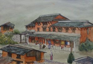 Village-dans-le-montagne-Nepal-18x13-150--.JPG