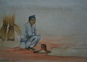 Repas autour de la maison 12x16 € 90 1988